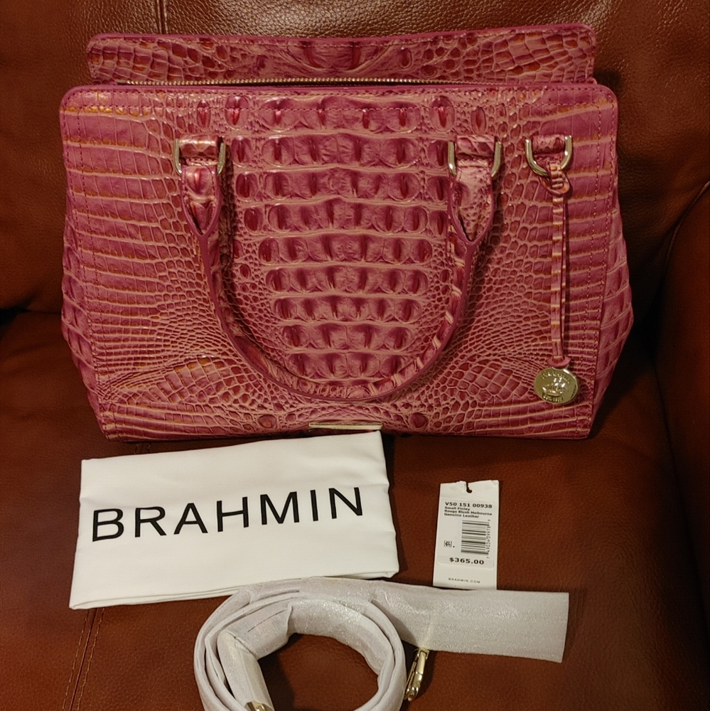 Brahmin Small Finley Satchel In Reuge Blush